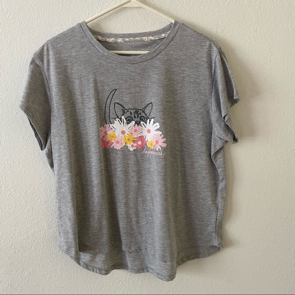 E.D. Gray Kitten Short Sleeve Pajama Shirt